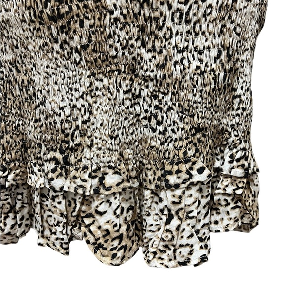 Faithfull The Brand Margherita Signe Animal Print Smocked Mini Dress Medium NWT - Picture 12 of 16